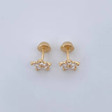 Topos Flor 0.9gr / Circones Blancos Oro Amarillo 18K $