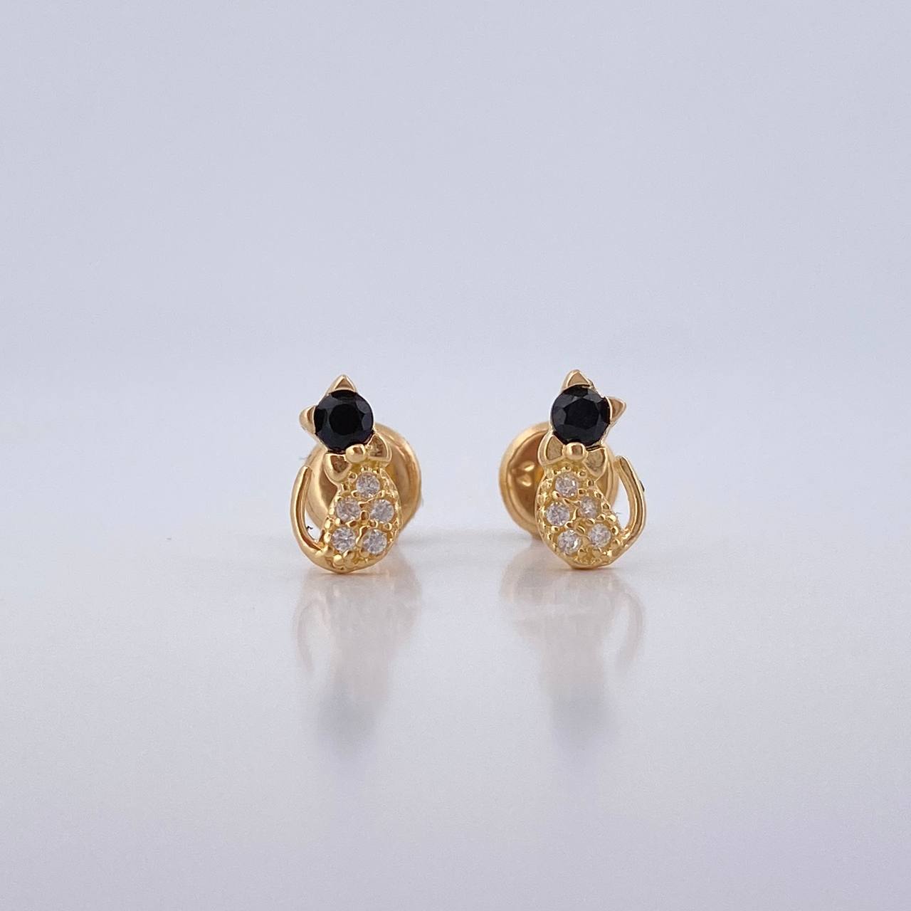 Topos Gato Moño 0.95gr / Circones Blancos Negros Oro Amarillo 18K $