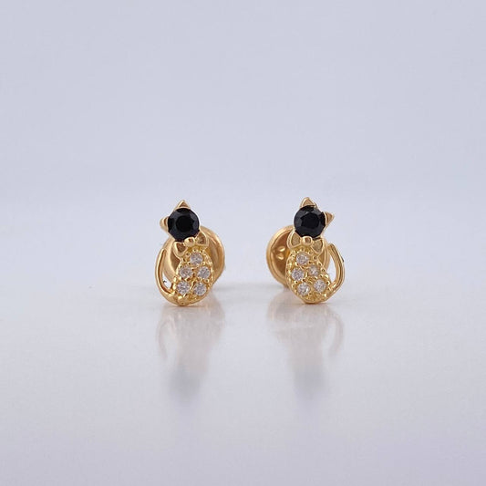 Topos Gato Moño 0.95gr / Circones Blancos Negros Oro Amarillo 18K $