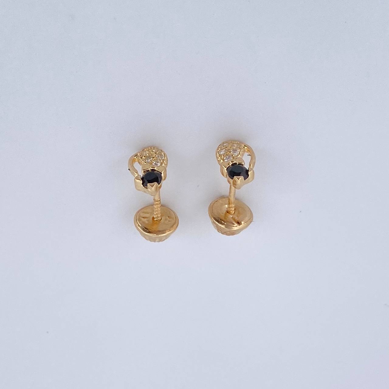 Topos Gato Moño 0.95gr / Circones Blancos Negros Oro Amarillo 18K $