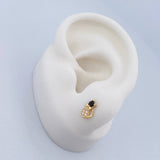 Topos Gato Moño 0.95gr / Circones Blancos Negros Oro Amarillo 18K $