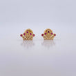 Topos Corona 0.85gr / Circones Fucsias Oro Amarillo 18K $