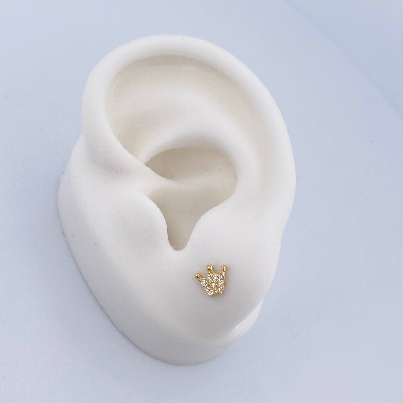 Topos Corona 0.75gr / Circones Blancos Oro Amarillo 18K $