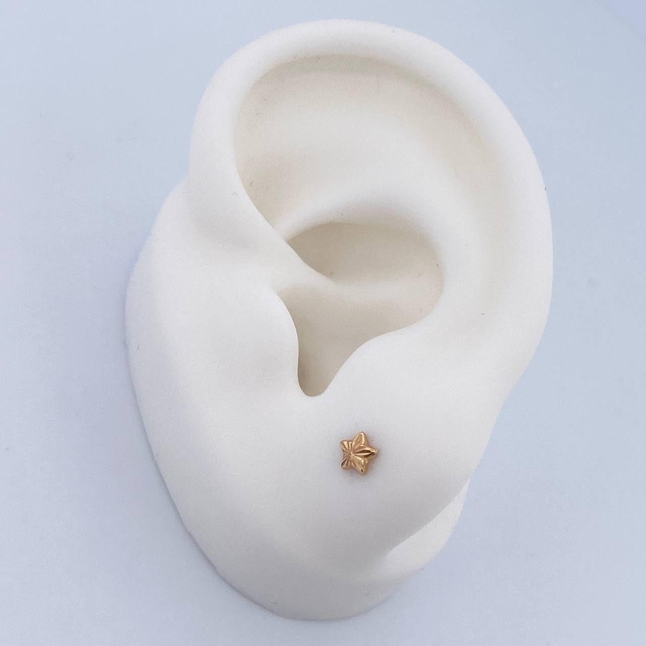 Topos Estrella 0.45gr / Diamantados Oro Amarillo 18K $