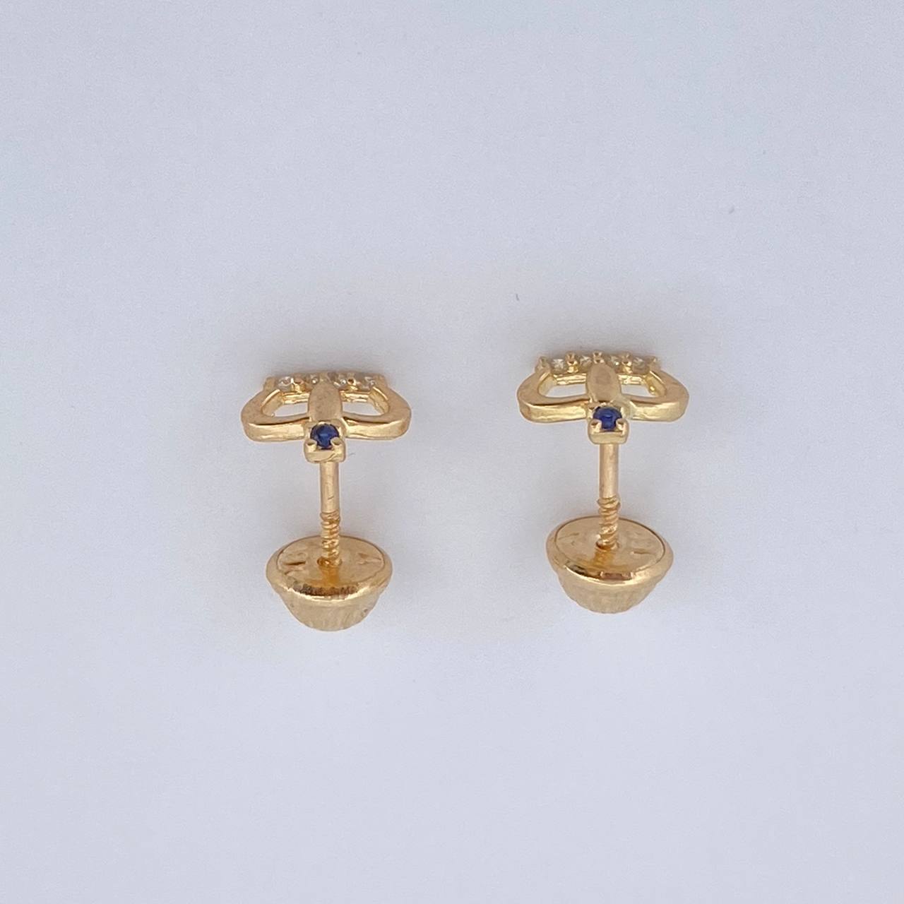Topos Corona Real 0.95gr / Circones Blancos Azul Oro Amarillo 18K $