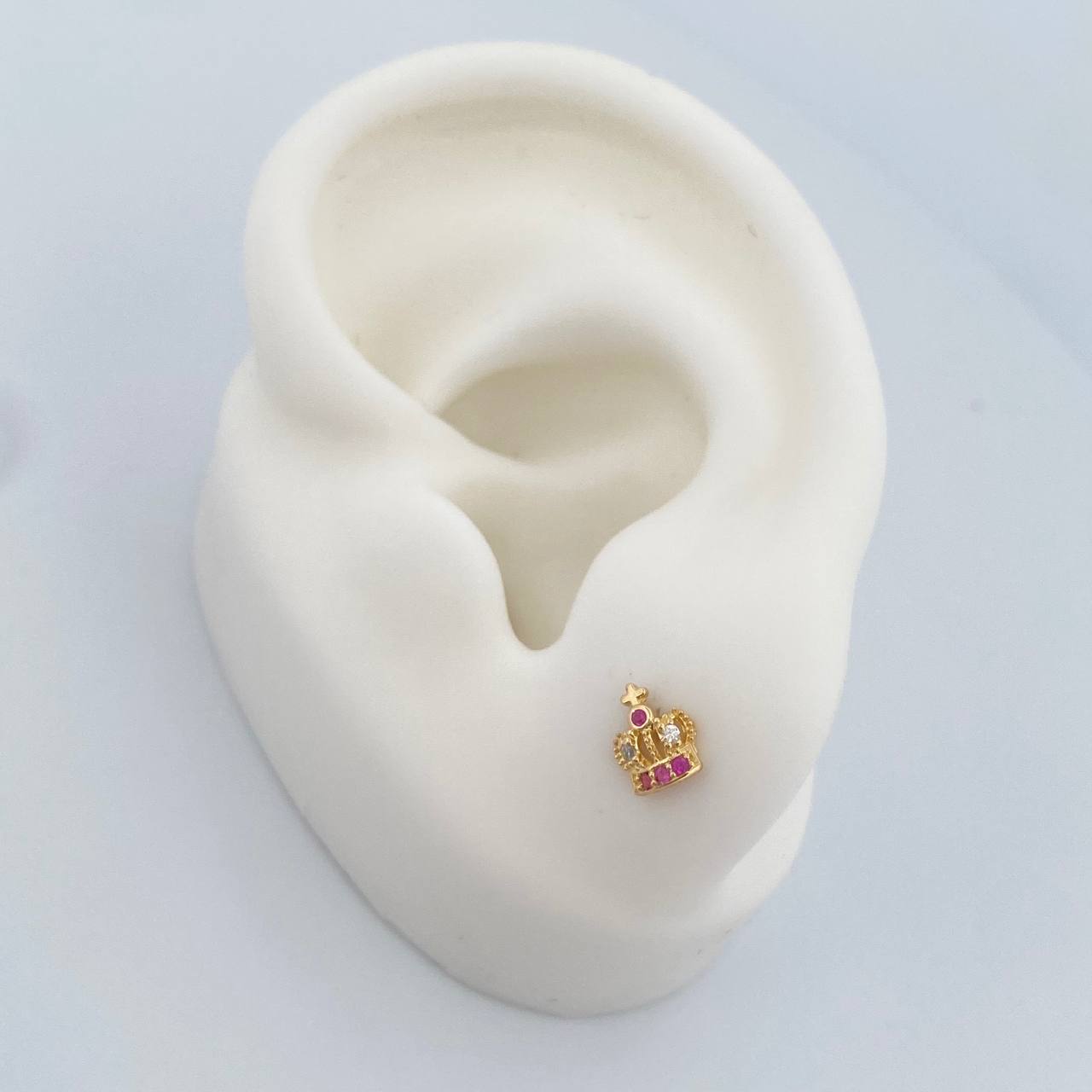 Topos Corona Real 0.8gr / Circones Blancos Fucsias Oro Amarillo 18K $