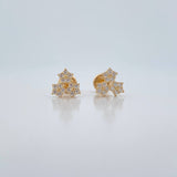 Topos Trio Flores 1.05gr / Circones Blancos Oro Amarillo 18K $