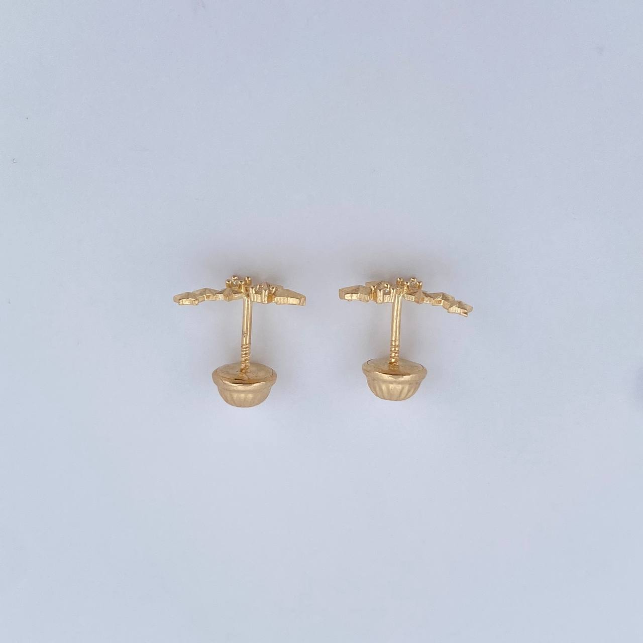 Topos Estrellas 0.85gr / Circones Blancos Oro Amarillo 18K $