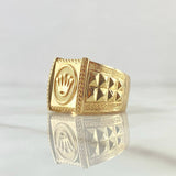 Anillo Corona RX Rectangular 6.8gr / T9 / Texturizado Oro Amarillo 18K ©