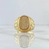 Anillo Sello Signo Dólar  6.4gr / T8 1/2 / Oro Amarillo 18K ©