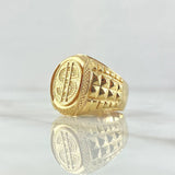 Anillo Sello Signo Dólar  6.4gr / T8 1/2 / Oro Amarillo 18K ©