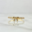 Anillo Moño En Media Churumbela 1.85gr / T6 / Circones Blancos Oro Amarillo 18K ©