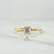 Anillo Solitario Trenzado 1.7gr / T7 3/4 / Circon Blanco Oro Amarillo 18K