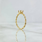 Anillo Solitario Trenzado 1.7gr / T7 3/4 / Circon Blanco Oro Amarillo 18K