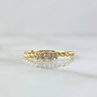 Anillo Trio En Trenza 1.7gr / T6 3/4 / Circones Blancos Oro Amarillo 18K ©