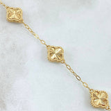 Pulso Aro Seguido Trébol VCyA Gradual 5.5gr / 16cm-19cm / 1.9mm Diamantado Punteado Oro Amarillo Nac.Esp. 18K ©