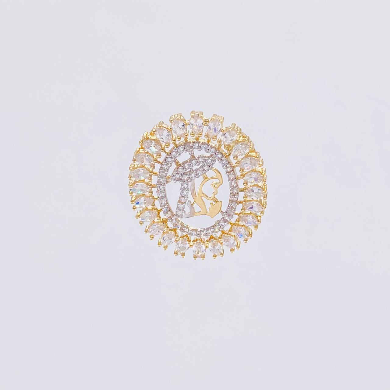 Dije Virgen María 2.95g / 2.4cm Dos Oros Amarillo Blanco 18K