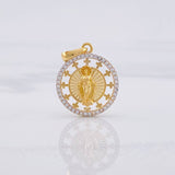 Dije Virgen de Guadalupe Destellos 2.85g / 2.6cm Dos Oros Amarillo Blanco 18K