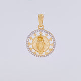 Dije Virgen de Guadalupe Destellos 2.85g / 2.6cm Dos Oros Amarillo Blanco 18K