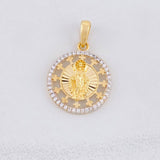 Dije Virgen de Guadalupe Destellos 2.85g / 2.6cm Dos Oros Amarillo Blanco 18K