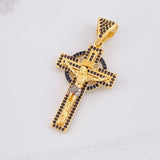 Dije Cruz Cristo Onyx 6.6g / 4.6cm Dos Oros Negro Amarillo 18K