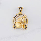 Dije Herradura Caballo 12.6g / 4cm Dos Oros Amarillo Blanco 18K