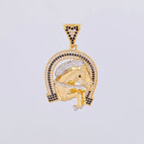 Dije Herradura Caballo 12.6g / 4cm Dos Oros Amarillo Blanco 18K