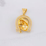 Dije Herradura Caballo 12.6g / 4cm Dos Oros Amarillo Blanco 18K