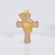 Dije Cruz Rostro de Cristo 14.05g / 6.5cm Dos Oros Amarillo Blanco 18K