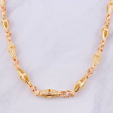 Cadena Rustica Rombo 56.4g / 65cm / 5.9mm Dos Oros Amarillo Rosa 18K