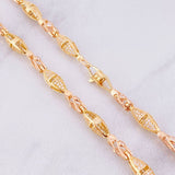 Cadena Rustica Rombo 56.4g / 65cm / 5.9mm Dos Oros Amarillo Rosa 18K