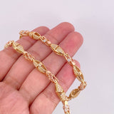Cadena Rustica Rombo 56.4g / 65cm / 5.9mm Dos Oros Amarillo Rosa 18K
