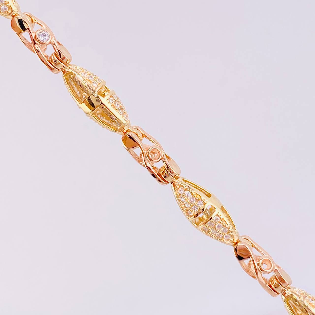 Pulso Rustico Rombo 16.7g / 20.2cm / 5.8mm Dos Oros Amarillo Rosa 18K