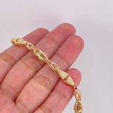 Pulso Rustico Rombo 16.7g / 20.2cm / 5.8mm Dos Oros Amarillo Rosa 18K