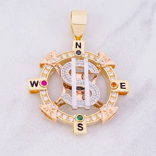 Dije Signo Peso Móvil 23.65g / 5.8cm Tres Oros 18K