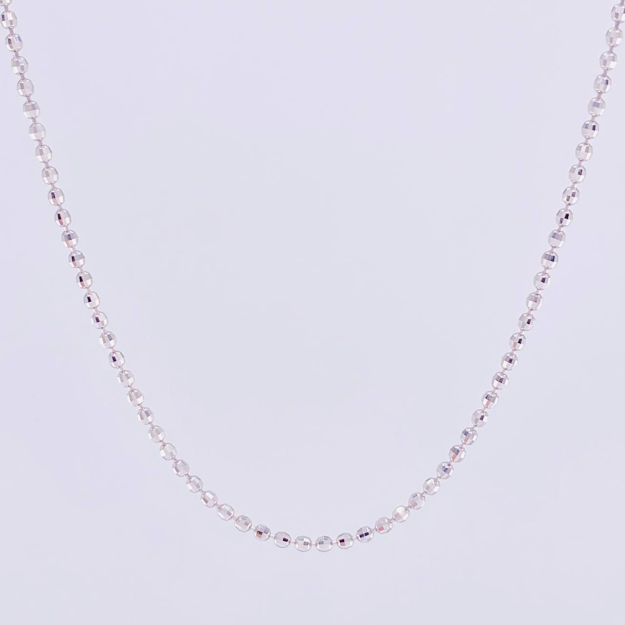 Cadena Militar Diamantada 6.4g / 45cm / 1.7mm Oro Blanco 18K