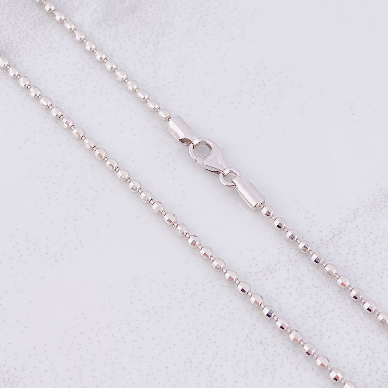 Cadena Militar Diamantada 6.4g / 45cm / 1.7mm Oro Blanco 18K