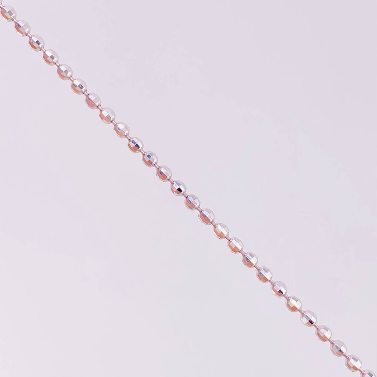 Cadena Militar Diamantada 6.4g / 45cm / 1.7mm Oro Blanco 18K