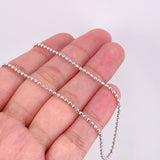 Cadena Militar Diamantada 6.4g / 45cm / 1.7mm Oro Blanco 18K