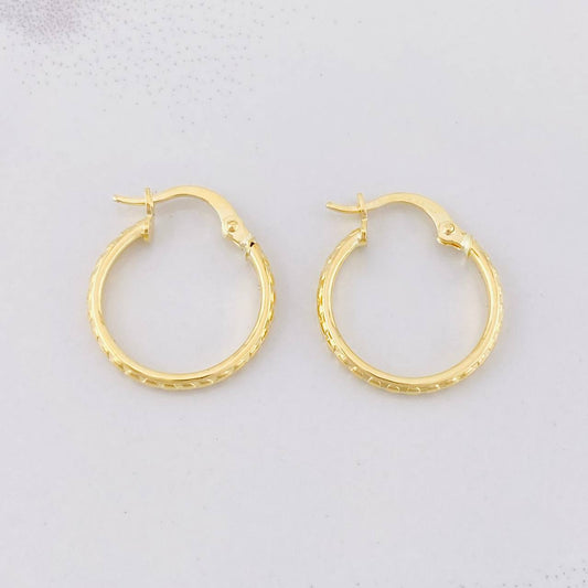Candongas Serpiente Texturizada 1.2g / 2cm Oro Amarillo 18K
