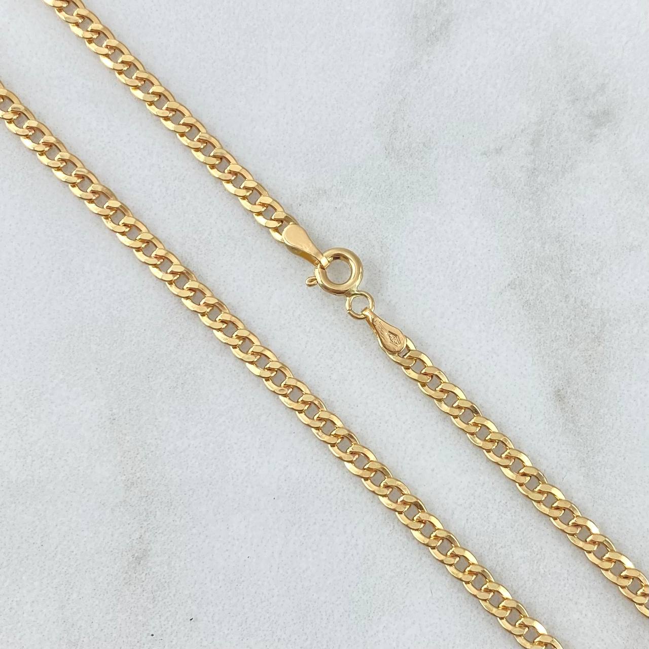 Cadena Cubana 4.1g / 60cm / 3mm Oro Amarillo 18K