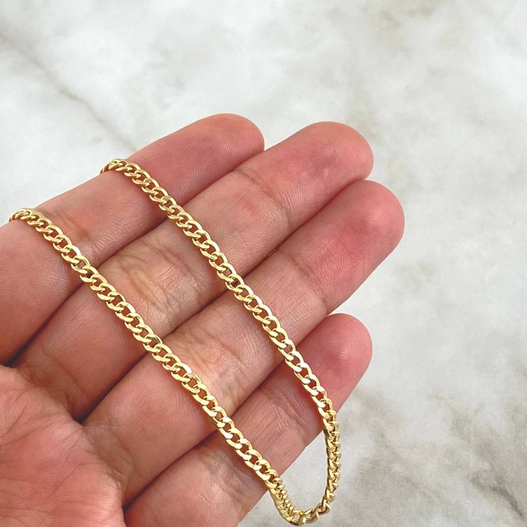 Cadena Cubana 3g / 40cm / 3.1mm Oro Amarillo 18K