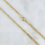 Cadena Figaro 3.75gr / 60cm / 2.4mm Oro Amarillo +0