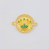 Herraje Circular Corona Tupida 3.1g / 2.2cm Oro Amarillo 18K
