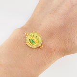 Herraje Circular Corona Tupida 3.1g / 2.2cm Oro Amarillo 18K