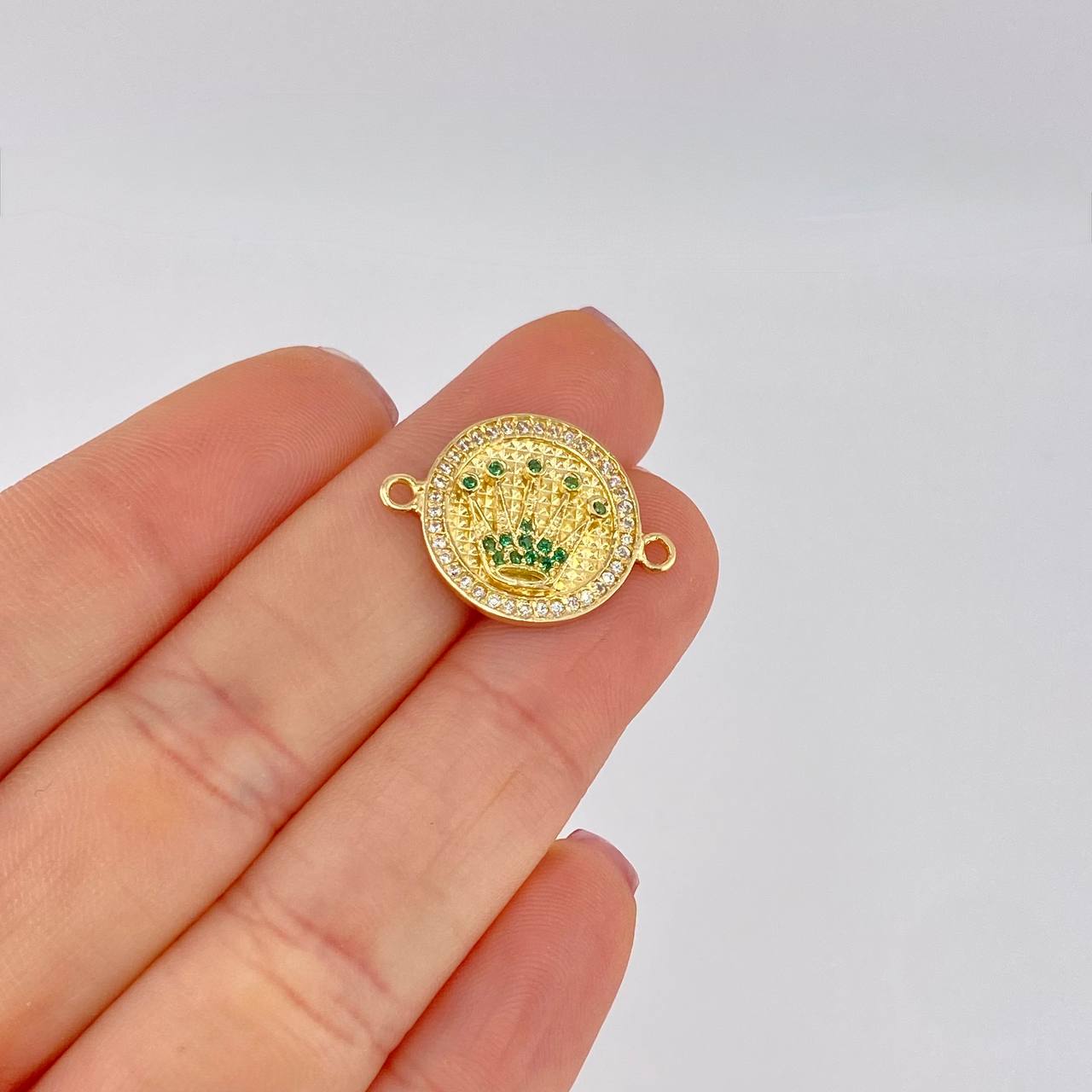 Herraje Circular Corona Tupida 3.1g / 2.2cm Oro Amarillo 18K