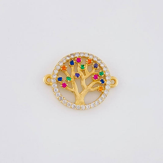 Herraje Circular Arbol de la Vida 1.85g / 1.8cm Oro Amarillo 18K