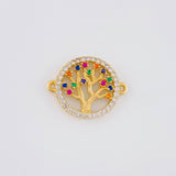 Herraje Circular Arbol de la Vida 1.85g / 1.8cm Oro Amarillo 18K