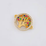 Herraje Circular Arbol de la Vida 1.85g / 1.8cm Oro Amarillo 18K