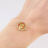 Herraje Circular Arbol de la Vida 1.85g / 1.8cm Oro Amarillo 18K